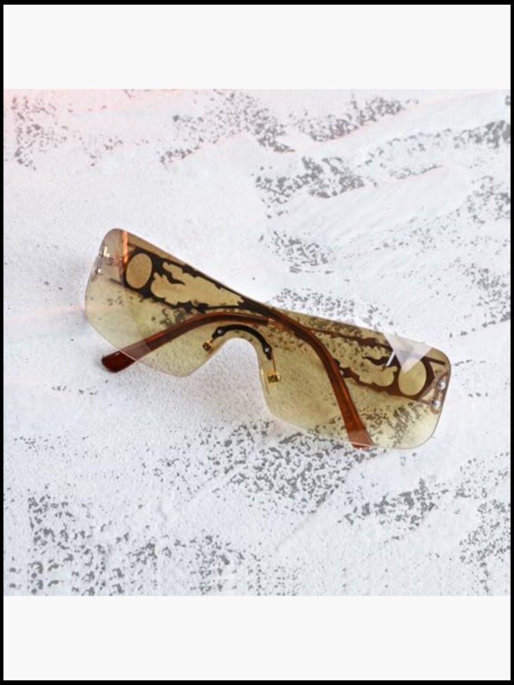 Metal Rimless Wrap Around Sunglasses with UV400 Protection - Picture 5 of 7